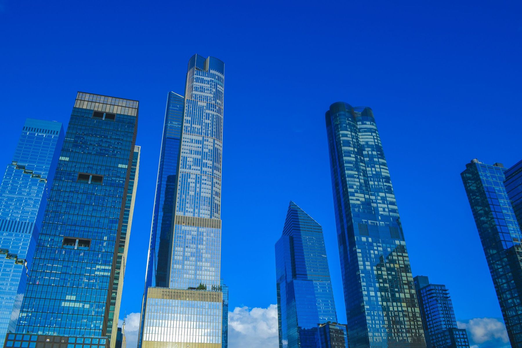 Glass office towers on the west side of Manhattan