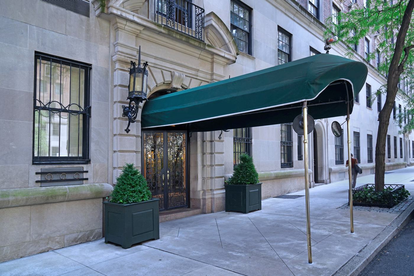 An awning over the entrance of a Manhattan apartment building